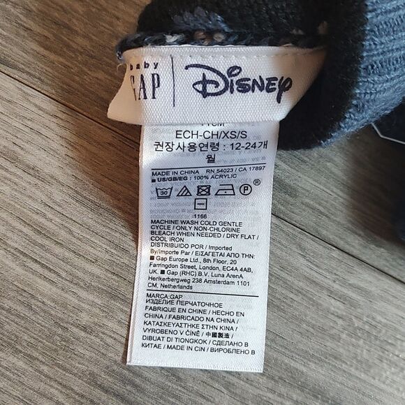 New With Tags BabyGap Disney Minnie Mouse‎ Size XS/S (12-24 Months) Blue Mittens - Picture 6 of 6